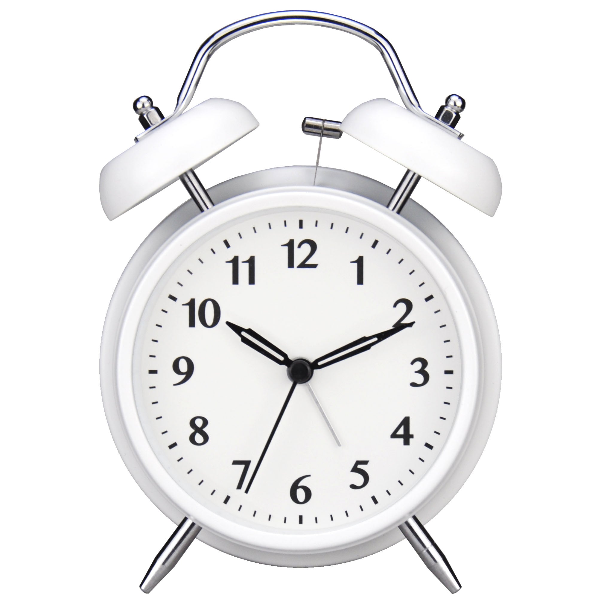 Black & White Series Twin Bell Alarm Clock (White Matte) – Miniso