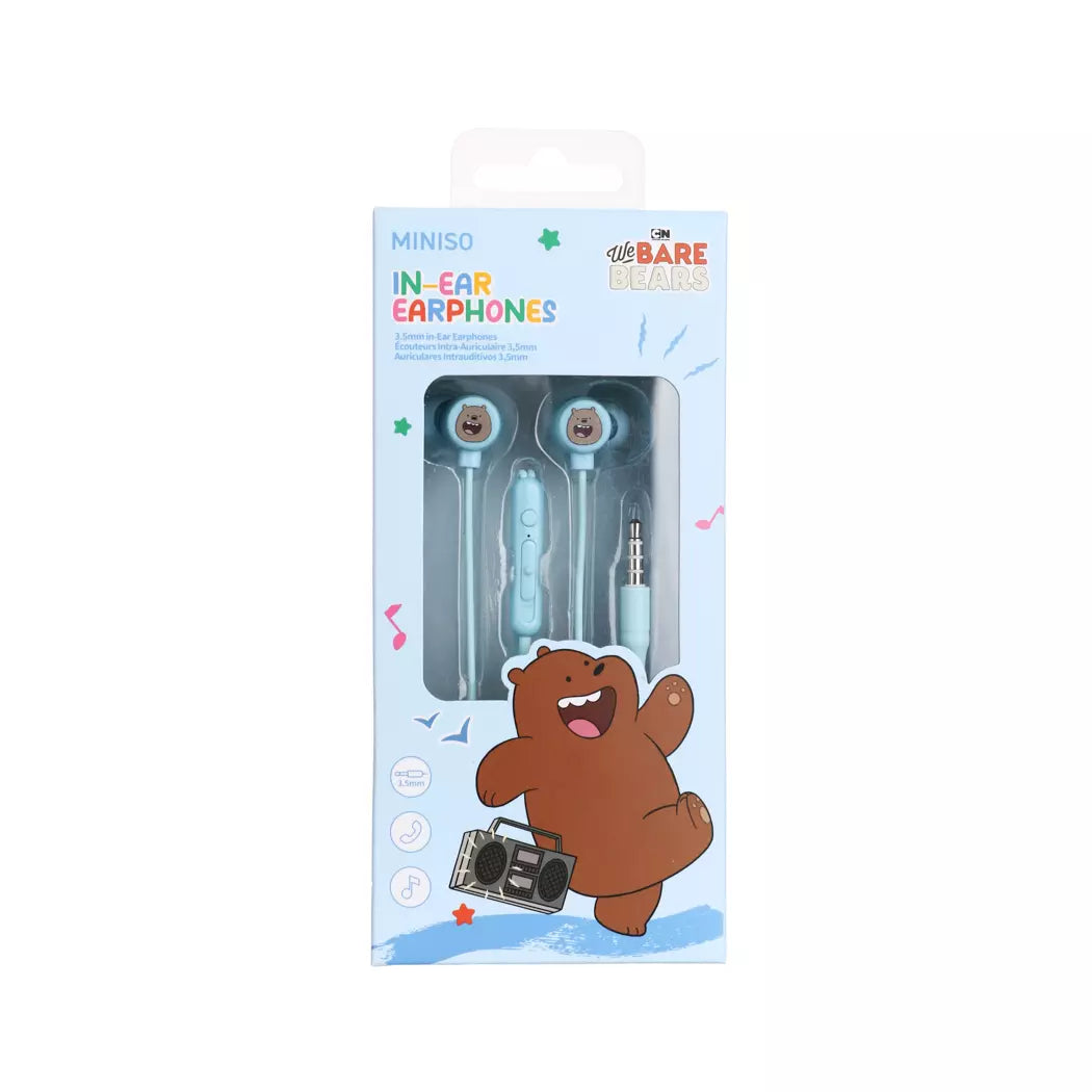 We Bare Bears Seaside Music Festival in-Ear Earphones Model: PA371(Grizz)