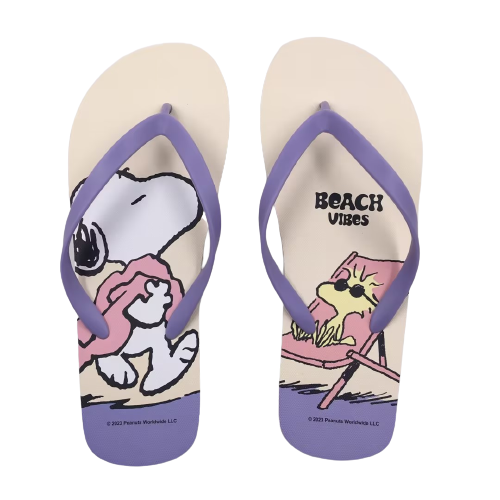 Snoopy Summer Travel Collection Women s Flip Flops Purple 35 36 Miniso Jordan