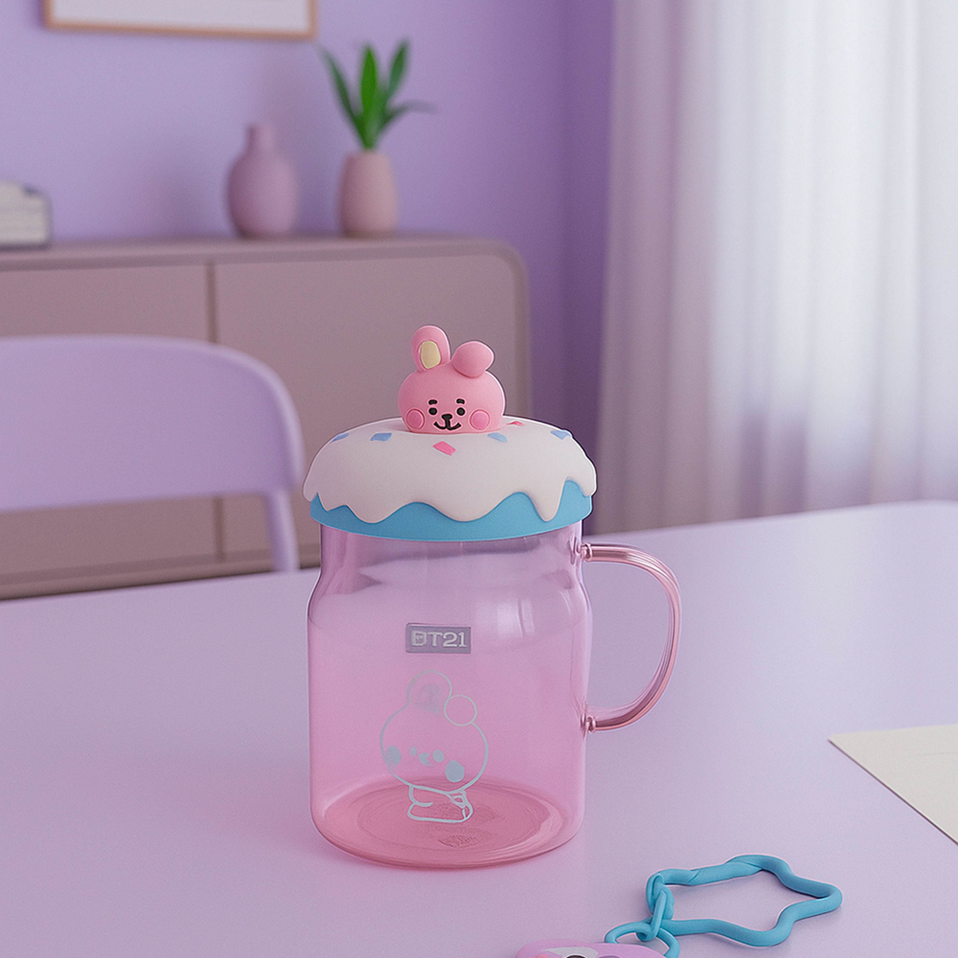 BT21 BABY Collection Glass Mug with Lid & Decoration 640mL (COOKY) BT21 BABY Collection Glass Mug with Lid & Decoration 640mL (COOKY)