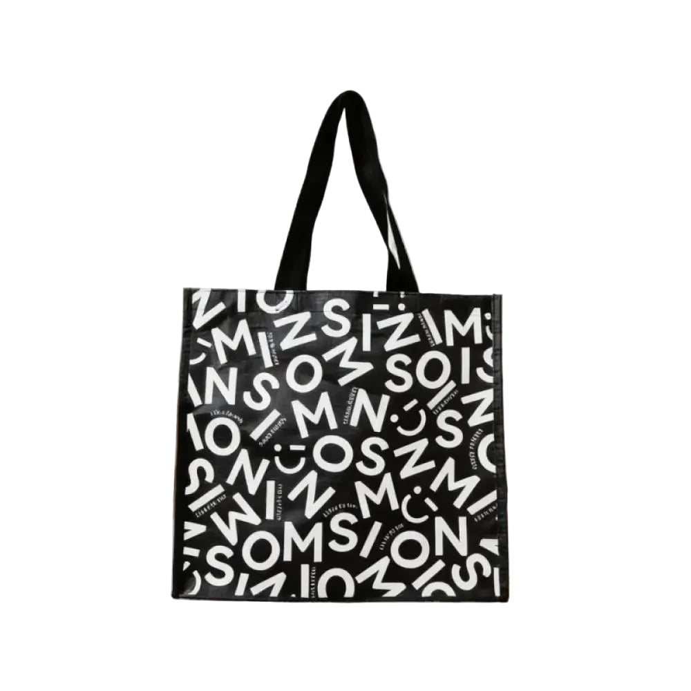 Miniso Series Rectangle Woven Shopping Bag (S)(Black Graffiti) Miniso Series Rectangle Woven Shopping Bag (S)(Black Graffiti)