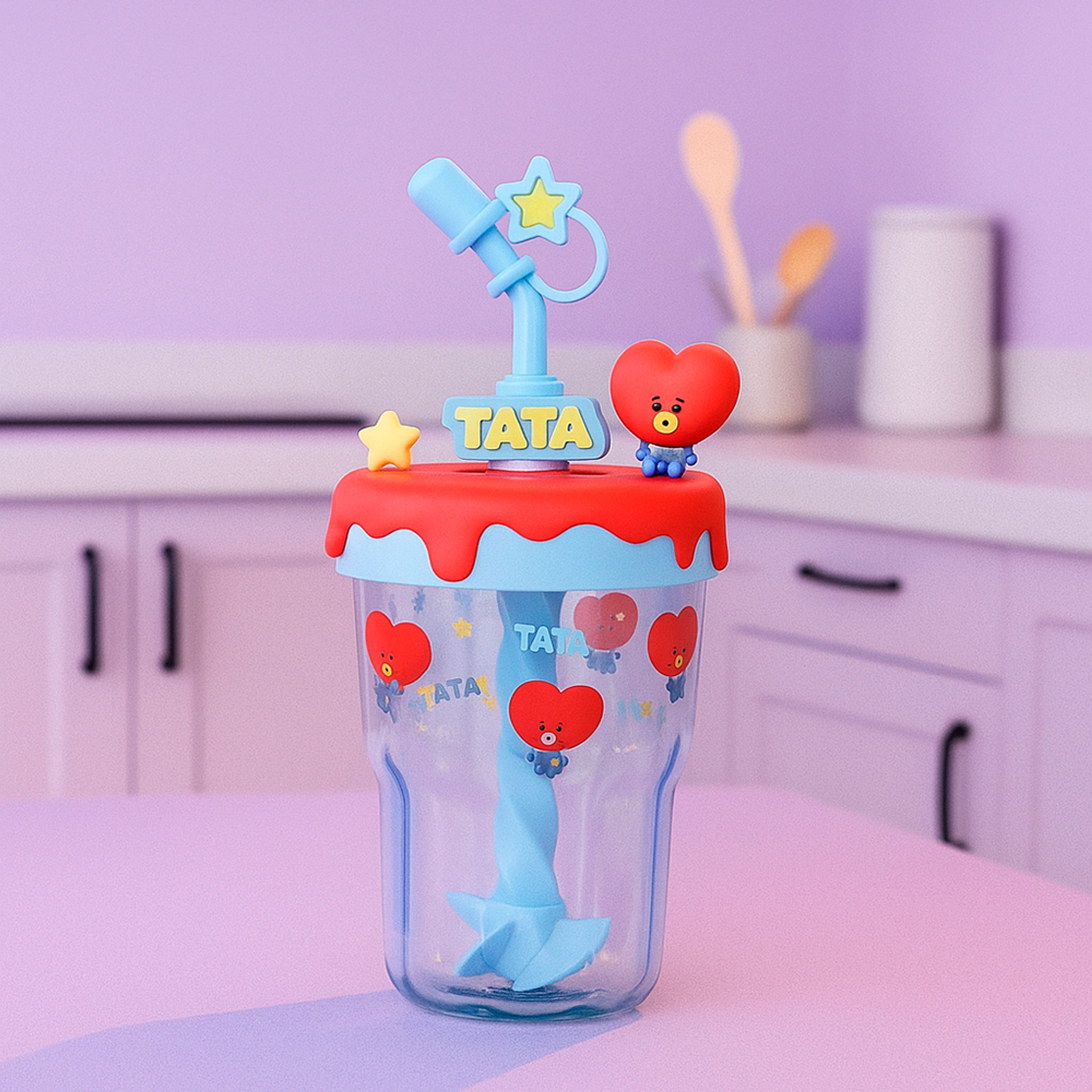 BT21 BABY Collection Plastic Bottle with Stir Straw 560mL (TATA) BT21 BABY Collection Plastic Bottle with Stir Straw 560mL (TATA)