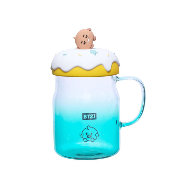 BT21 BABY Collection Glass Mug with Lid & Decoration 640mL (SHOOKY)
