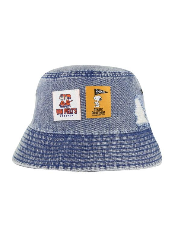 Snoopy Collection Denim Bucket Hat(Deep Blue)