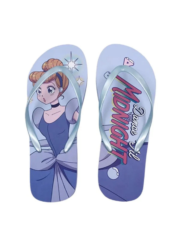 Disney Manga Princess Collection Women's Flip-Flops(Blue,37-38)