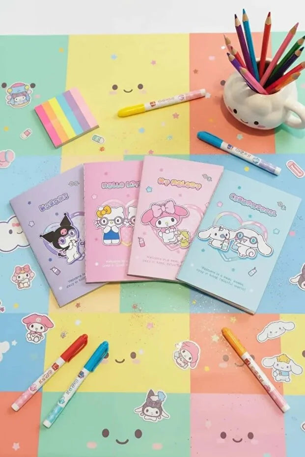 Hello Kitty and Friends Sweet Factory Collection Stitch-bound Book Set (20 Sheets, 4 Pcs)