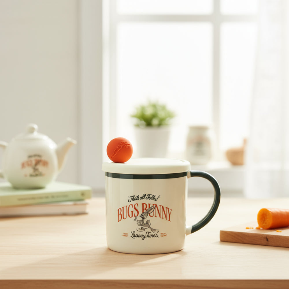Bugs Bunny Retro Style Series Ceramic Mug with Lid 470mL Bugs Bunny Retro Style Series Ceramic Mug with Lid 470mL