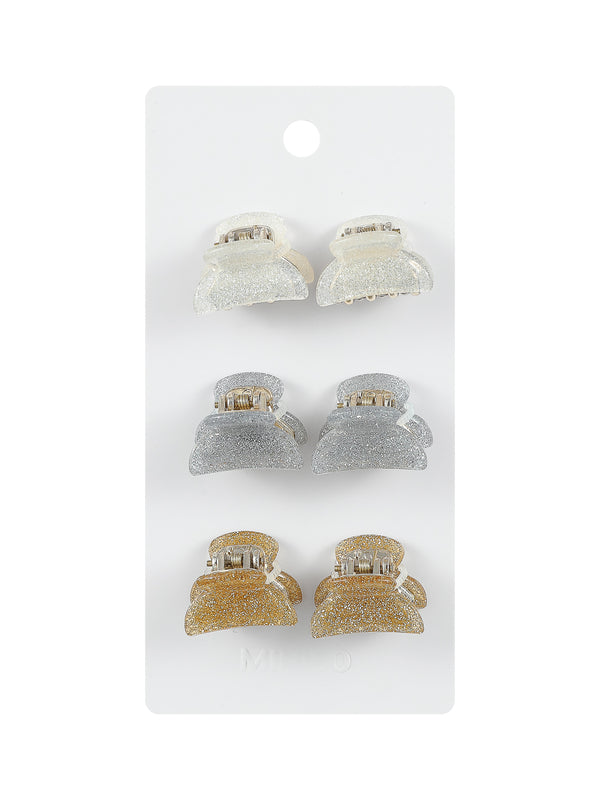 2.5cm Hair Claw Clip 6pcs(Glittering powder)