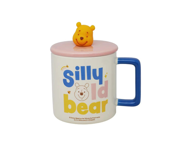 Disney Winnie the Pooh Collection Cartoon Ceramic Cup with Silicone Lid (425mL) (Winnie the Pooh)