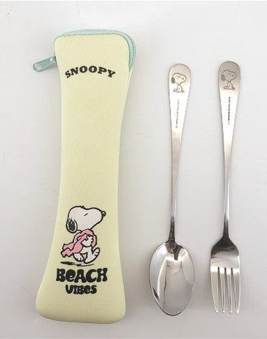 Snoopy Summer Travel Collection Flatware Set (Fork & Spoon)