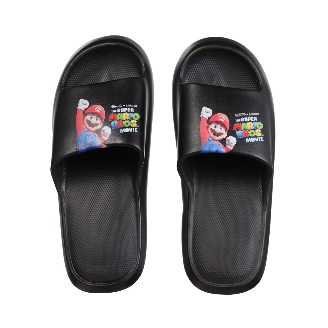 The Super Mario Bros Collection Men＇s Bath Slippers (Black, 41-42)
