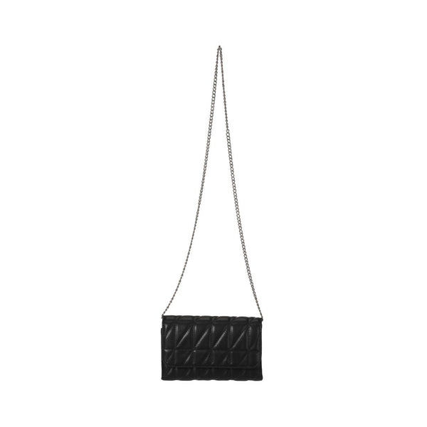 Diamond Pattern Quilted Crossbody Bag(Black)