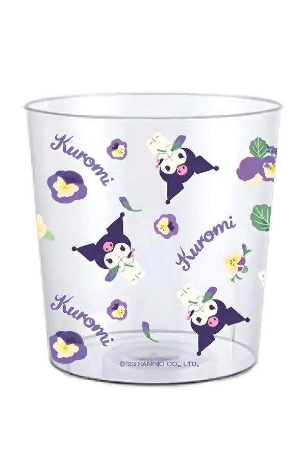 Sanrio characters Flower Fete PET Transparent Trash Can (L)(Kuromi)