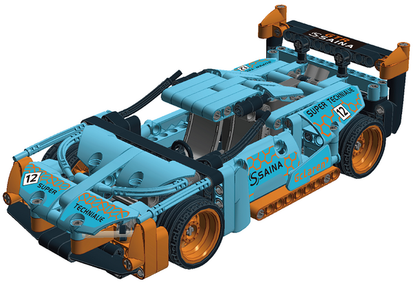 Pull-Back Building Block Racing Car Series(Blue,MY-005)