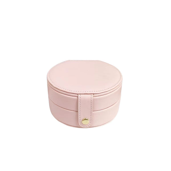 Round Double-Layer Jewelry Box(Light Pink)