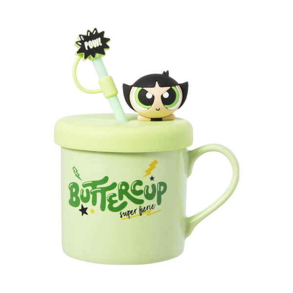 The Powerpuff Girls Collection Ceramic Mug with Decoration & Straw 450mL(Green)