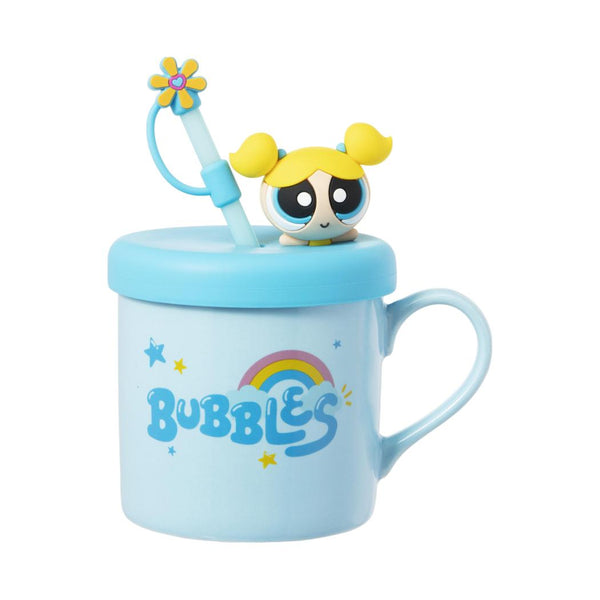 The Powerpuff Girls Collection Ceramic Mug with Decoration & Straw 450mL(Blue)