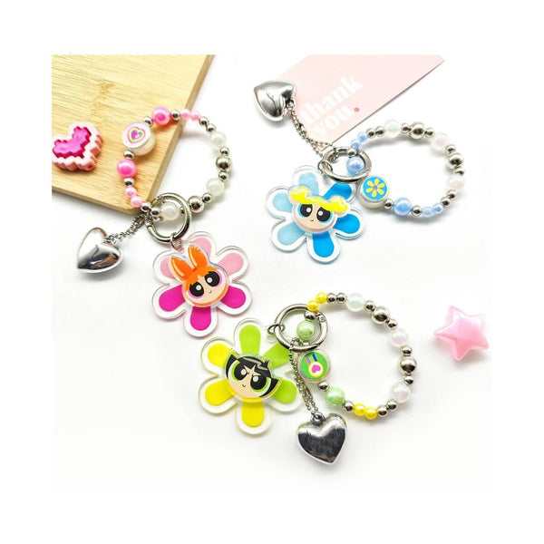 The Powerpuff Girls Collection Flower Beaded Keychain