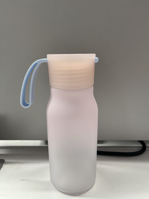 Gradient Color Plastic Bottle with Strap 350mL(Pink)