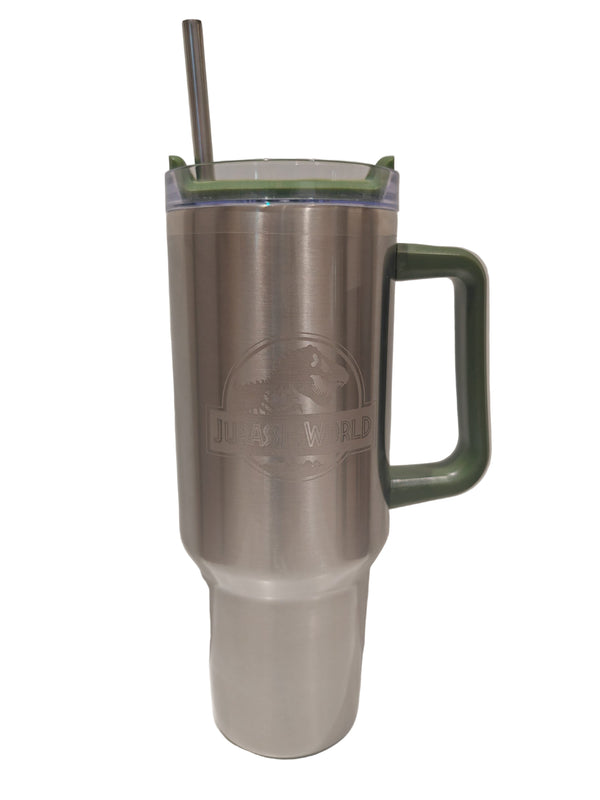 Jurassic World Large Capacity Double Wall Water Bottle with Handle & Straw 1200mL