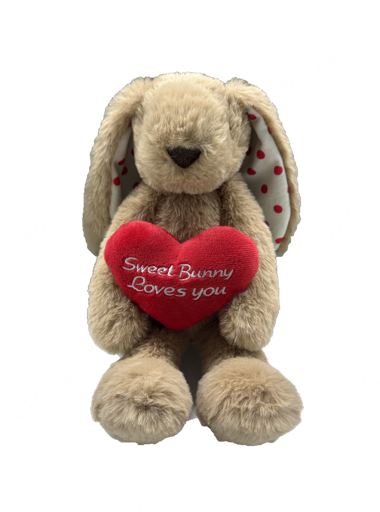 12in. Brown Bunny Plush Toy(Heart)