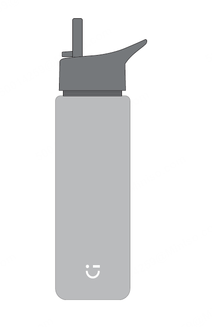 Light & Enjoy Series Sports Straw Bottle 600mL(Gray)