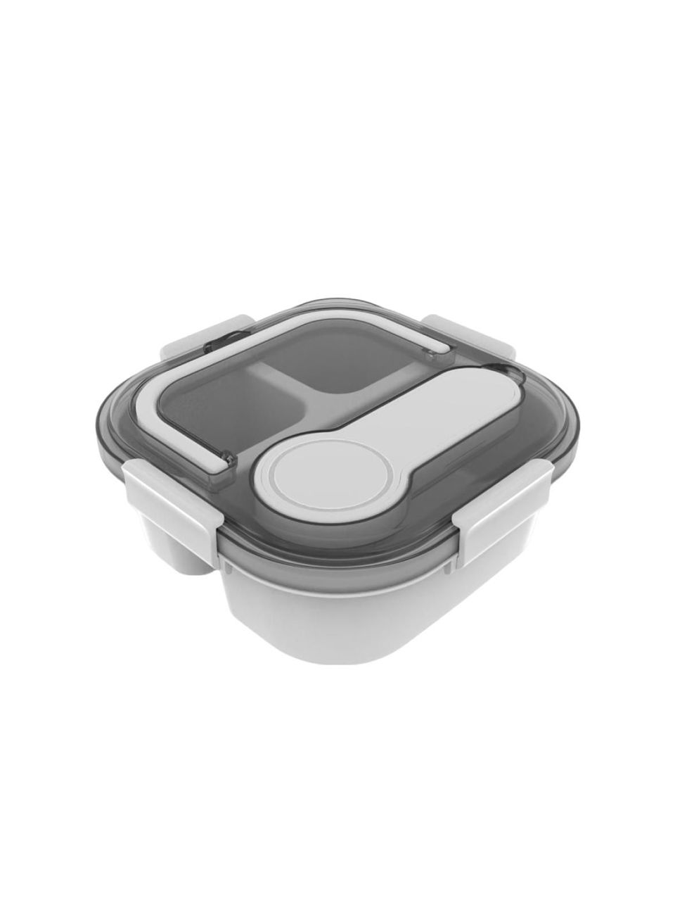 Solid Color Handle Lunch Box 1200mL(Gray)
