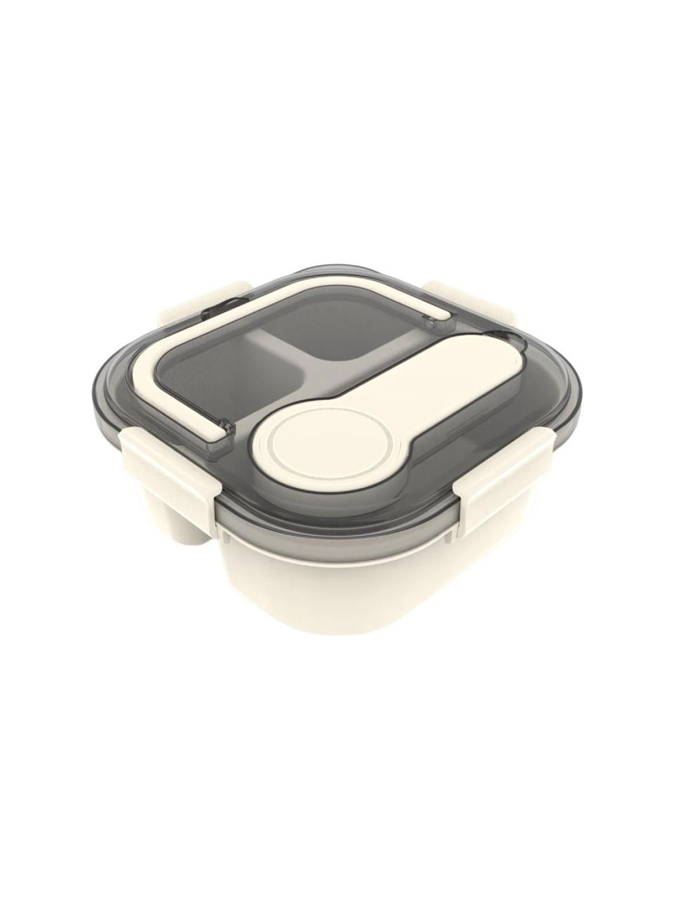 Solid Color Handle Lunch Box 1200mL(Beige)