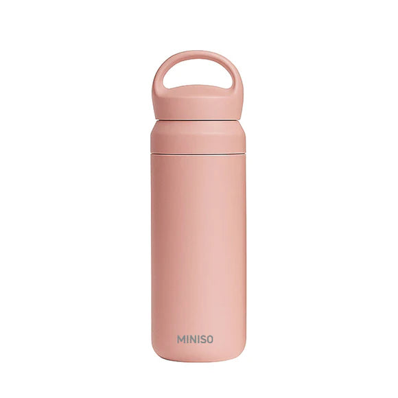 Solid Color Insulated Bottle with Handle 500 mL(Light Pink)