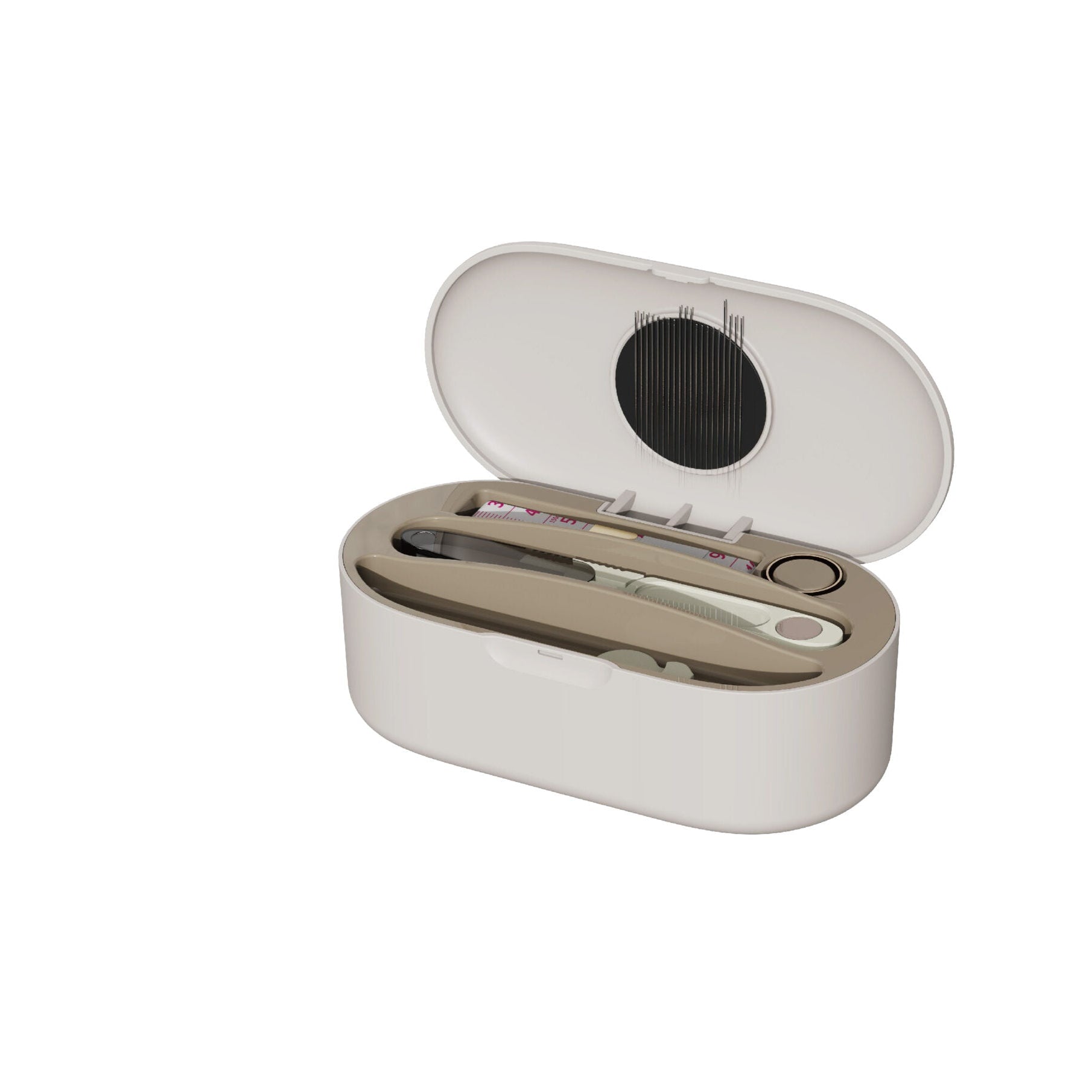 Double-Layer Magnetic Sewing Kit Organizer(Beige)