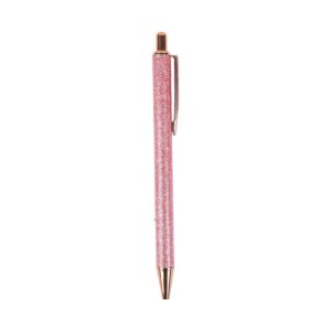 Glitter Series Glittery Metal Ballpoint Pen (0.7mm, Black) (Pink Barrel)