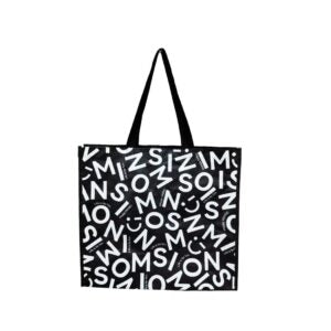 Miniso Series Rectangle Woven Shopping Bag (L)(Black Graffiti)