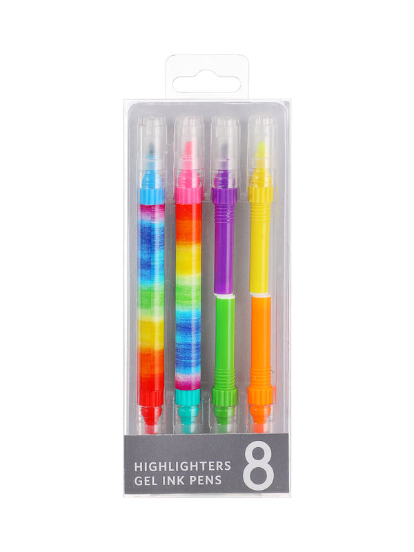 Double Ended Refillable Fluorescent Highlighter (8 Colors)