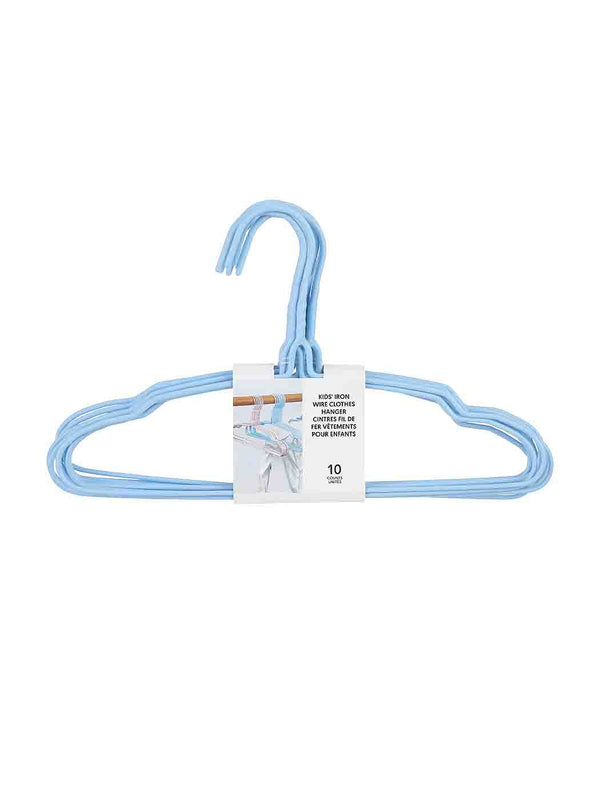 Kids' Clothes Hanger with Hook 10pcs(Blue)