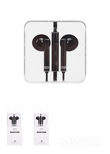 Wire Control In-ear Earphones with Mic(Black) Model:1318#