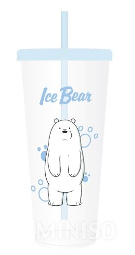 We Bare Bears Double-layer Straw Bottle 550ml(Ice Bear)