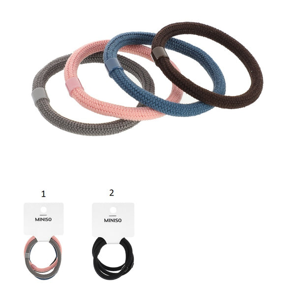 Striped Series Soft Rubber Band 3pcs (Black)