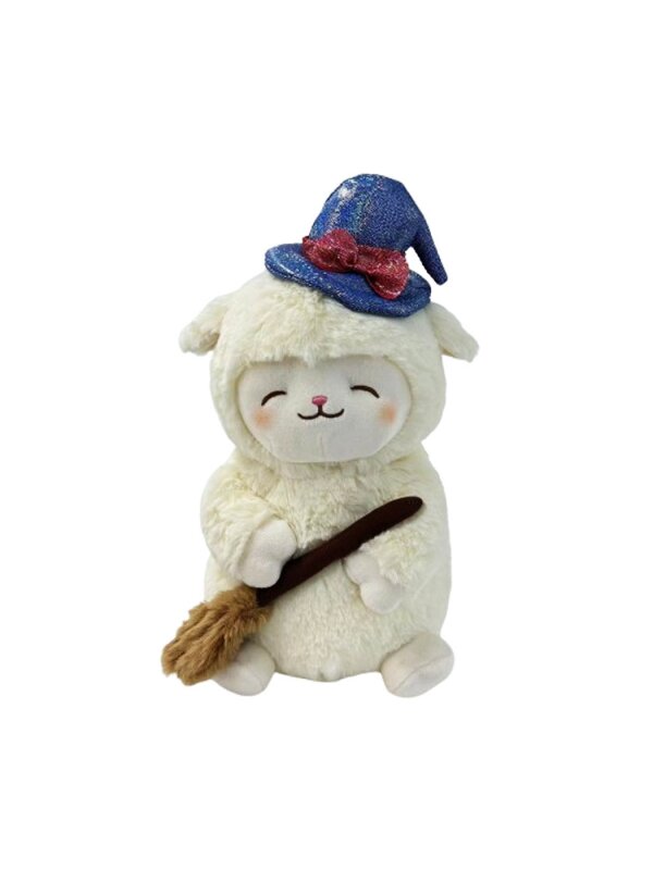 Mini Family Halloween Series 10in. Lamb Baa Plush Toy(Witch Broom)