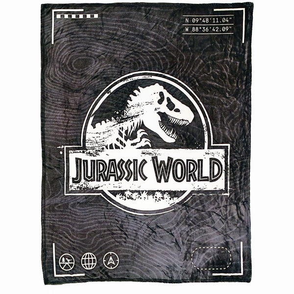 Jurassic World Larger Printed Throw Blanket (Black)