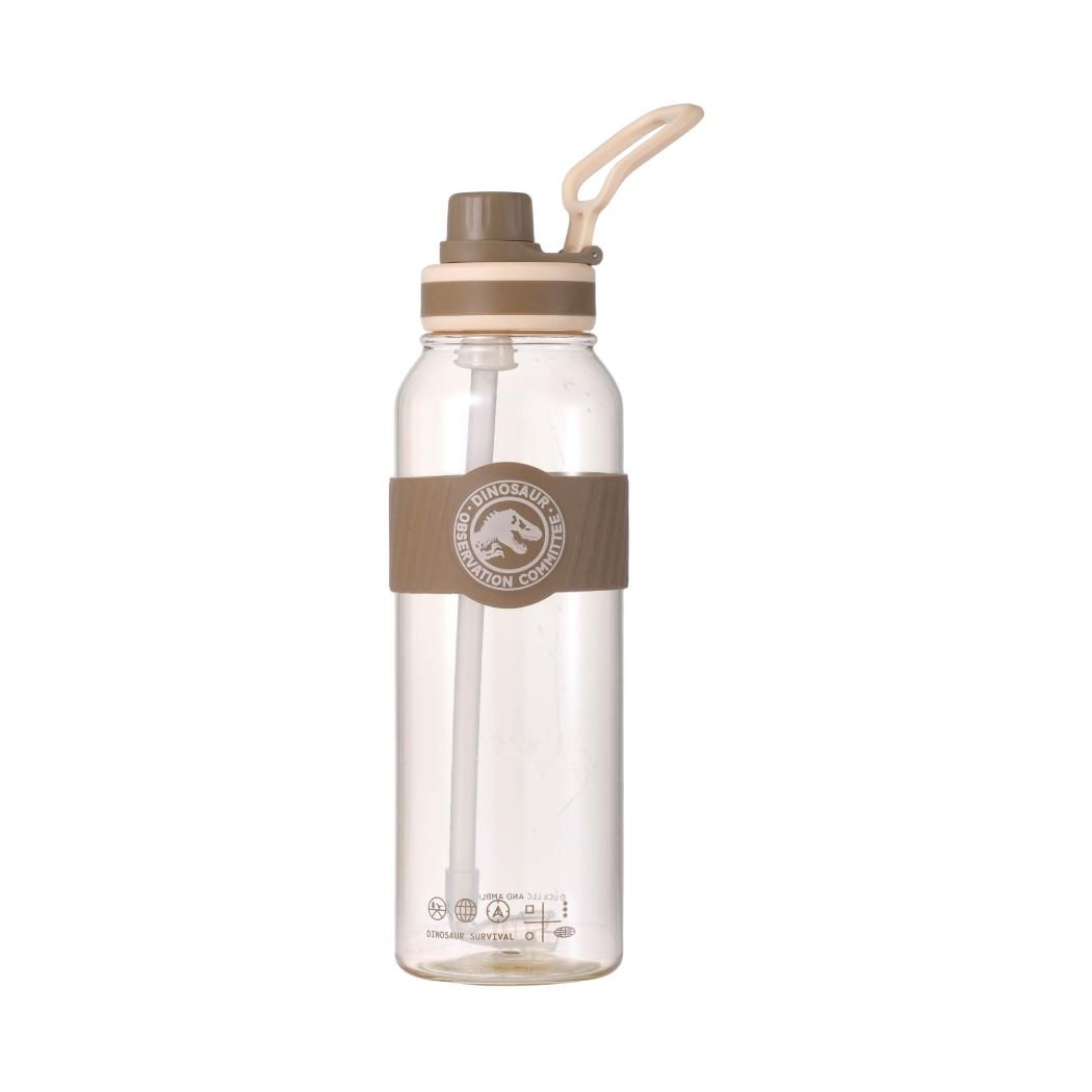 Jurassic World Plastic Bottle with Handle & Straw 1000mL(Brown) Jurassic World Plastic Bottle with Handle & Straw 1000mL(Brown)