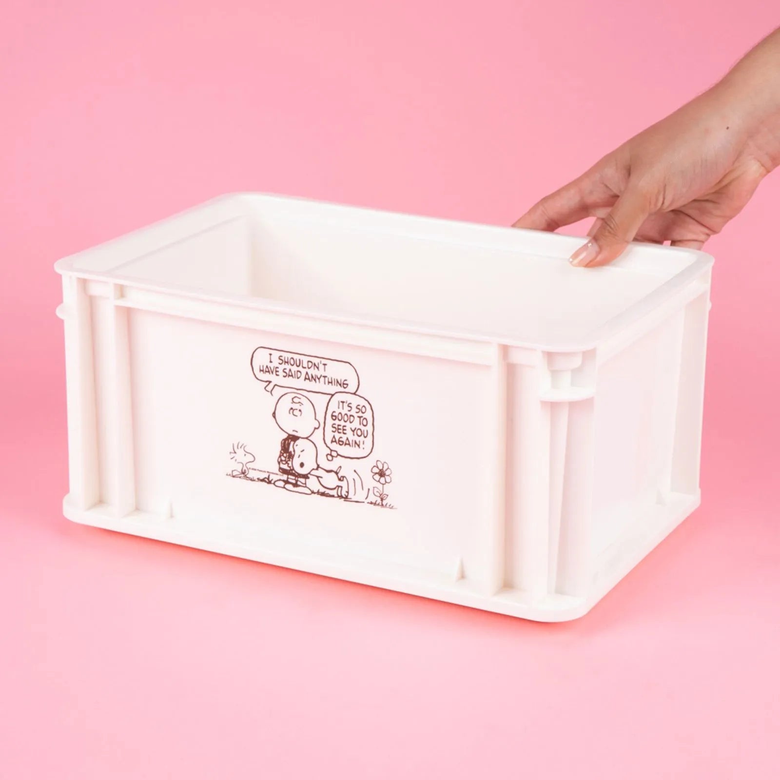 Snoopy Colorful Life Collection Large Stackable Lidless Storage Box(White) Snoopy Colorful Life Collection Large Stackable Lidless Storage Box(White)