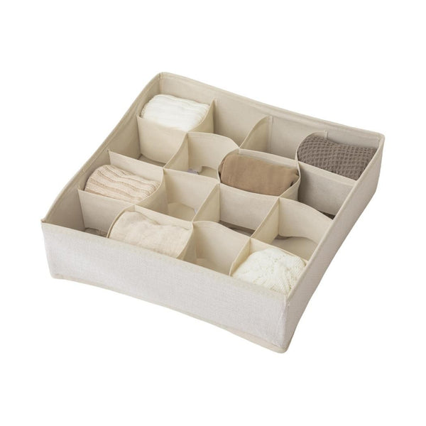 Faux Flax 16 Compartments Organizer (Beige)