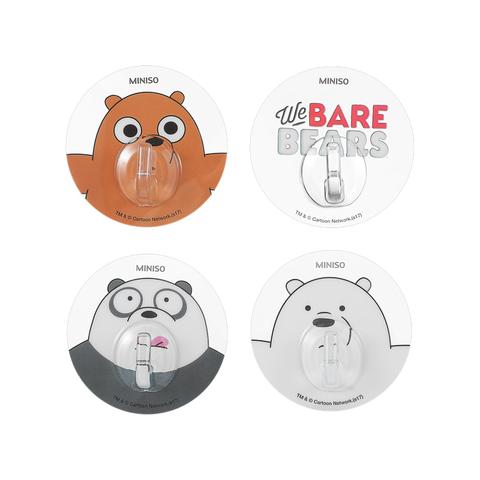 We Bare Bears Residue Free Hooks[4 Pack] Medium ?Expression Series?