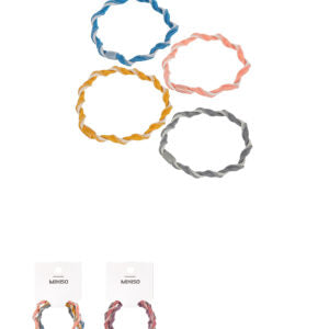 British Styled Spiral Pattern Rubber Band in Dual Color 4pcs