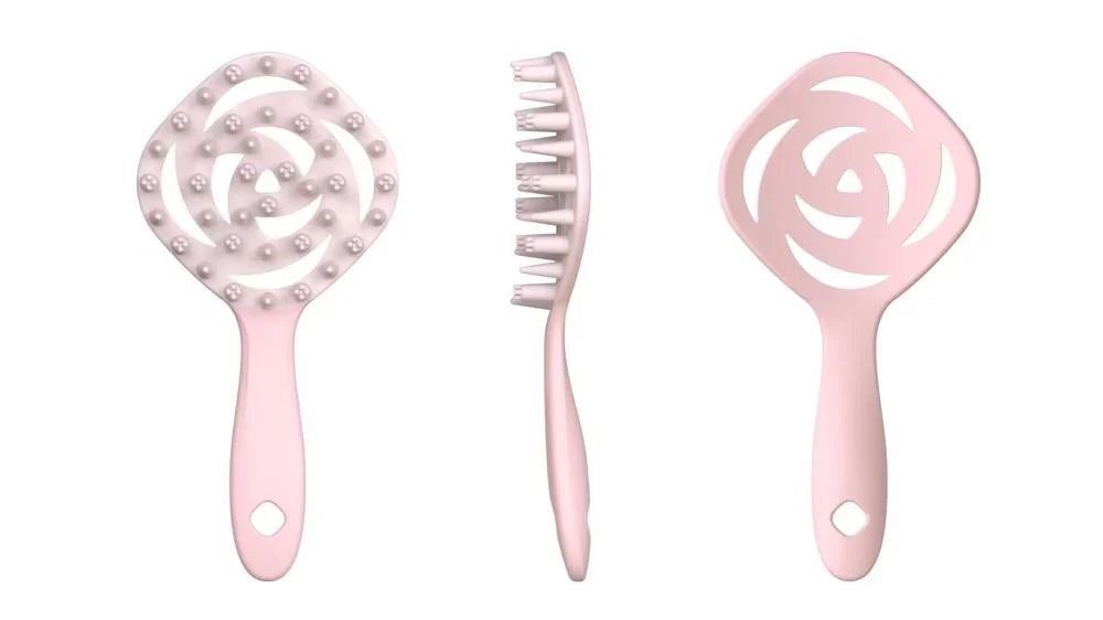 Flower Shaped Soft-Bristled Shampoo Brush with Long Handle Flower Shaped Soft-Bristled Shampoo Brush with Long Handle