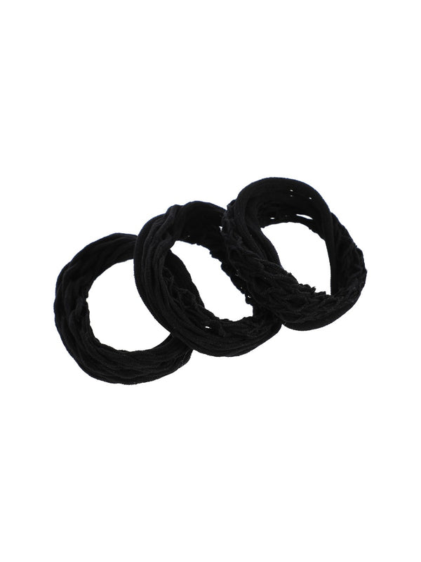 British Style Plaid Rubber Band 3pcs (Black)