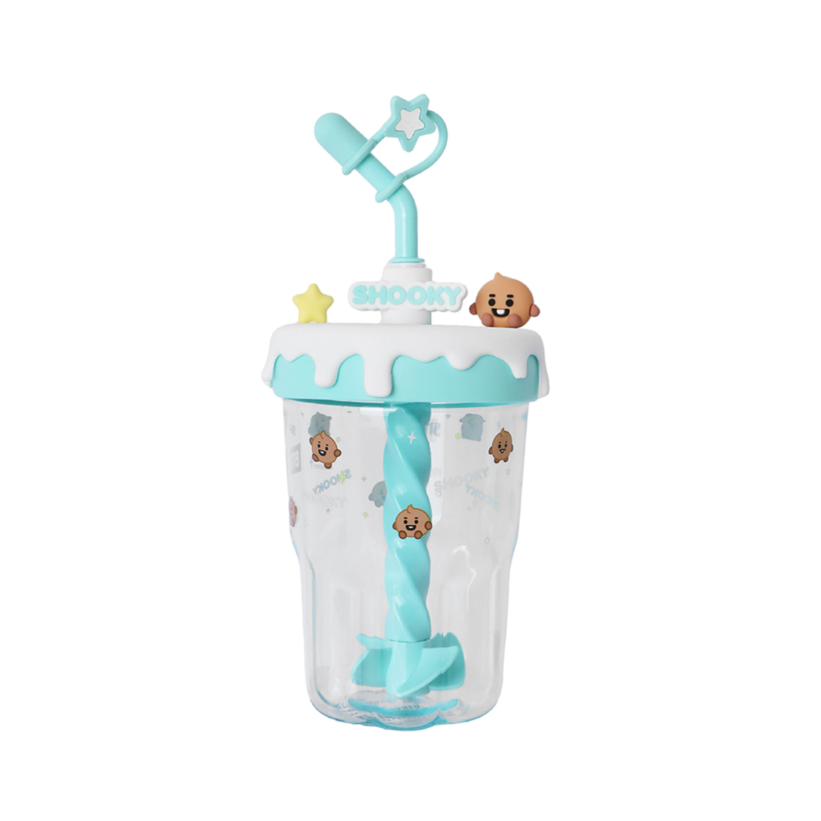 BT21 BABY Collection Plastic Bottle with Stir Straw 560mL (SHOOKY)