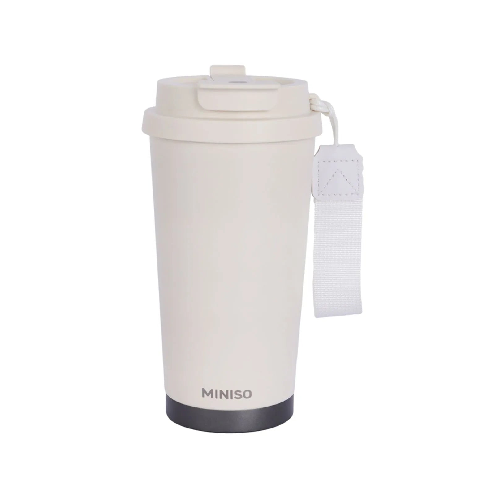 Coffee Series Double-Wall Steel Tumbler with Strap 500mL (White)