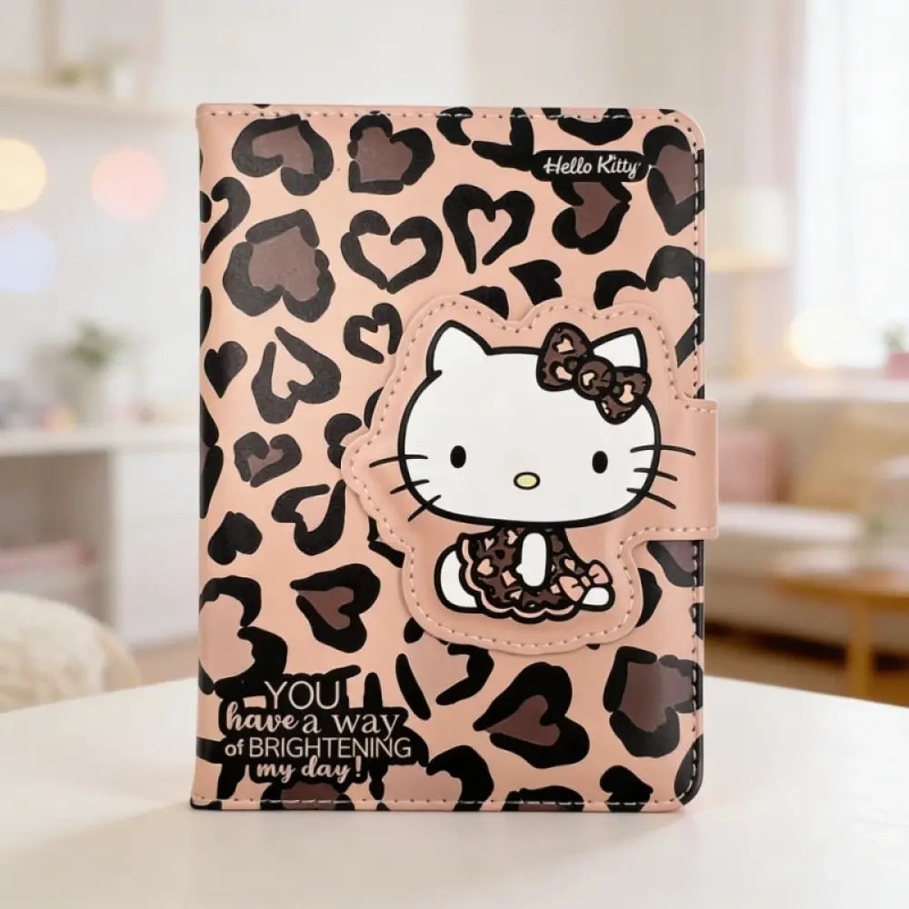 Hello Kitty Leopard Design Collection B6 Hardcover Book with Magnetic Snap (Brown) (80 Sheets)