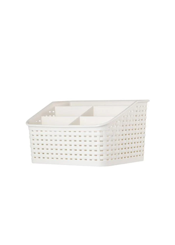 Hollow-Out Imitation Rattan 5 Compartment Organizer